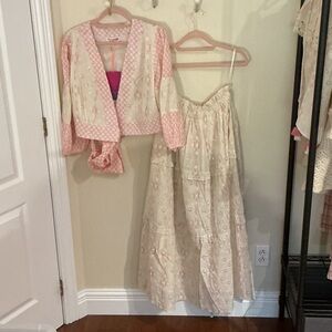 Bohemian skirts and Jacket Set new with tag size medium large